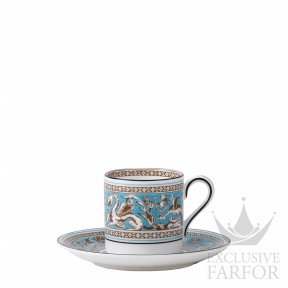 1058034 Wedgwood Florentine Turquoise Чашка эспрессо с блюдцем 80мл