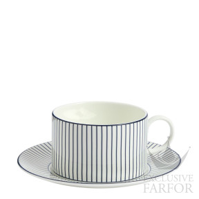 1079120 Wedgwood Gio Pinstripe White Чашка чайная с блюдцем 220мл