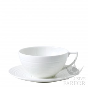 1057996 Wedgwood Jasper Conran - "White Strata" Чашка чайная с блюдцем 230мл