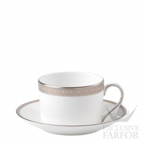 1053468 Wedgwood Vera Wang - Lace "Platinum" Чашка чайная с блюдцем 150мл