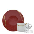 1977-91 Bernardaud Kintsugi - Sarkis "Rouge Empereur" Чашка чайная с блюдцем 150мл