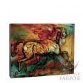 03880 Daum Jean-Louis Sauvant (Лимитированная серия на 375 пред.) Статуэтка "Лошадь, Калипсо - янтарный, синий, желтый, красный, зеленый" 32см