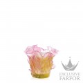 02666-1 Daum Roses Настольный подсвечник "Розовый, зеленый" 9,5см