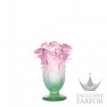 03507 Daum Roses Ваза "Зеленый, розовый" 17,5см