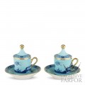 004RG00 FX917601G00124300  Oriente Italiano Iris Чашка эспрессо с блюдцем и крышкой 0,08л, 2шт. 
