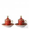004RG00 FX9176LXG00132900  Oriente Italiano Rubrum Чашка эспрессо с блюдцем и крышкой 0,08л, 2шт. 