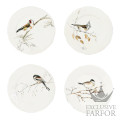 1854B4AL26 Gien Les Oiseaux De La Foret Тарелка десертная 16,3см, 4шт.