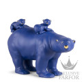 01009565 Lladro Animal Kingdom "Boldblue" (Лимитированная серия на 500 пред.) Статуэтка "Мама медведица и медвежата (синий / золотой)" 25 х 39см