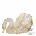 10584400 Lalique Swan Head Down Статуэтка "Лебедь, головой вниз - золотистый, золотое покрытие" 18см