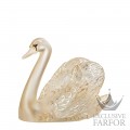 10584500 Lalique Swan Head Up Статуэтка "Лебедь, головой вверх - золотистый, золотое покрытие" 24см