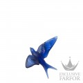 10624900 Lalique Swallow Статуэтка настенная с магнитом "Ласточка - сапфировый синий" 15см