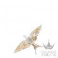 10645900 Lalique Swallow Статуэтка настенная с магнитом "Ласточка, крылья вниз - золотое покрытие" 15см