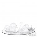 1161700 Lalique Swan Mirror Зеркалная подставка для статуэток "Лебеди" 83,5x56,5см