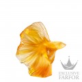 10685300 Lalique Fighting Fish Статуэтка "Боевая рыбка - янтарный" 26см