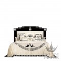 10181300 Lalique Raisins (Нумерованная серия) Кровать без решетчатой рамы и без матраса "Черный лак, шелк слоновая кость" (Матрас: 180x200см) 228x214x160см