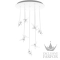 10834200 Lalique Swallows Подвесная лампа "14 ласточек - Хромированный" 200х80см