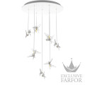 10834500 Lalique Swallows Подвесная лампа "14 ласточек - Позолоченный" 200х80см