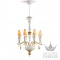 01023801 Lladro Ivy & Seed Люстра на 8 свечей (белый / золотой) 123 х 70см