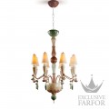 01023804 Lladro Ivy & Seed Люстра на 8 свечей (розовый / зеленый) 123 х 70см