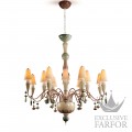 01023858 Lladro Ivy & Seed Люстра на 16 свечей (розовый / зеленый) 133 х 115см