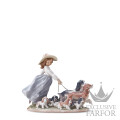 01006784 Lladro Childhood & Fairy Tales "With my pets"Статуэтка "Парад щенков" 24 x 31см