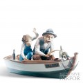 01005215 Lladro Family Stories "Family groups"Статуэтка "Рыбаки в лодке" 22 x 39см
