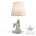 01023028 Lladro Figurative Лампа настольная "Красивый ангел (белый)" 49 х 25см
