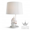01023044 Lladro Figurative Лампа настольная "Жизель-реверанс (белый)" 57 х 40см