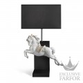 01023060 Lladro Figurative Лампа настольная "Пируэт (черный / белый)" 53 х 30см