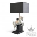 01023064 Lladro Figurative Лампа настольная "Курбет (черный / белый)" 53 х 30см