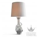 01023116 Lladro Figurative Лампа настольная "Цапли (белый / серебряный)" 62 х 30см