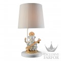 01023166 Lladro Figurative Лампа настольная "Ганеша с вином (белый / золотой) (Re-Deco)" 57 х 30см