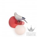 01024050 Lladro The Parrot Party Бра, настенные светильник "Попугай - левый (красный / белый / серый / синий)" 21 х 15см