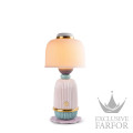 01024477 Lladro Kokeshi Лампа настольная "Кокеши (розовый / голубой / золотой)" 27 х 12см