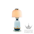 01024478 Lladro Kokeshi Лампа настольная "Кокеши (голубой / синий / золотой)" 27 х 12см