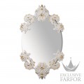 01007768 Lladro Mirrors (Лимитированная серия) Зеркало овальное без рамки (белый / золотой) 92 x 53см