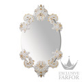 01007768 Lladro Mirrors (Лимитированная серия) Зеркало овальное без рамки (белый / золотой) 92 x 53см