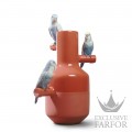 01007846 Lladro The Parrot Party Ваза "Попугаи (коралловый)" 41 x 25см