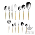 07333,39,3 Robbe & Berking Metropolitan "Серебро + узорная позолота" Набор столовых приборов на 6 персон, 39 предметов