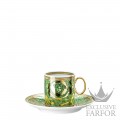 19335-409959-14715 Rosenthal Versace Medusa Garland "Green" Чашка эспрессо с блюдцем 0,1л