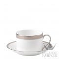 1053468 Wedgwood Vera Wang - Lace "Platinum" Чашка чайная с блюдцем 150мл